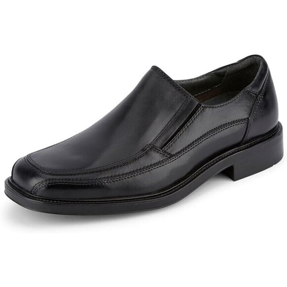 Dockers Shoes Mens 9.5 M Proposal Bike Toe Loafers Black Leather Slip On NEW